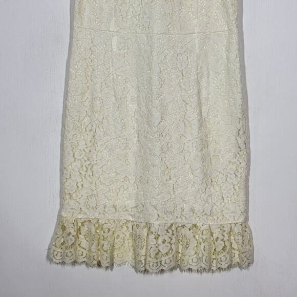 Storia Shift Dress NWT Womens M White Floral Lace Bridal Ethereal Classic Party - Picture 5 of 9